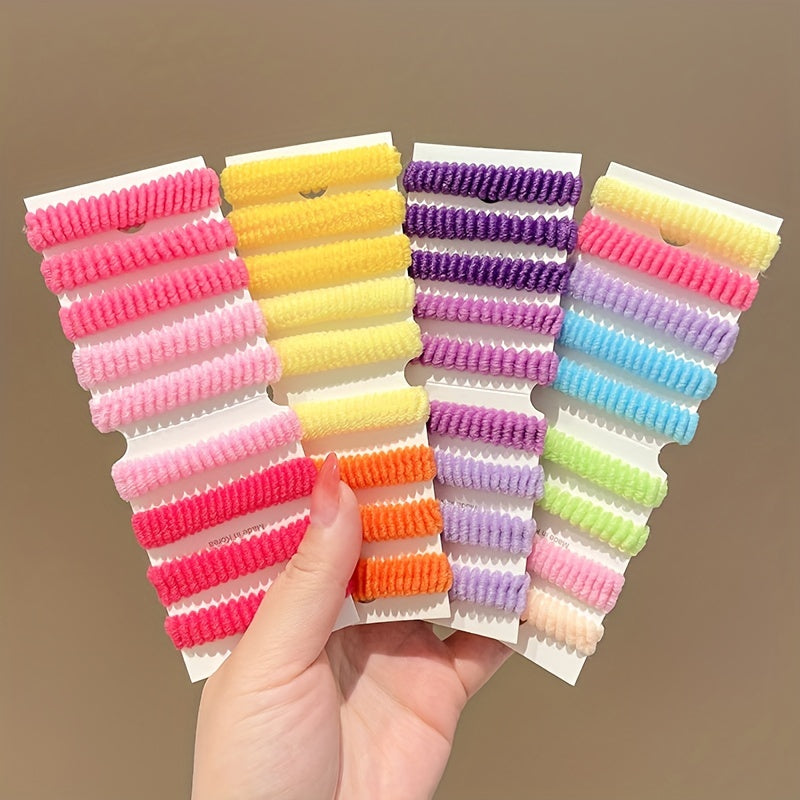 100pcs Candy Seamless Hair Elastics Ties Ponytail Holder