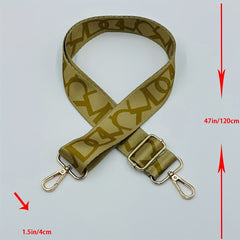 Wide Geometric Pattern Bag Strap, Adjustable Shoulder Replacement