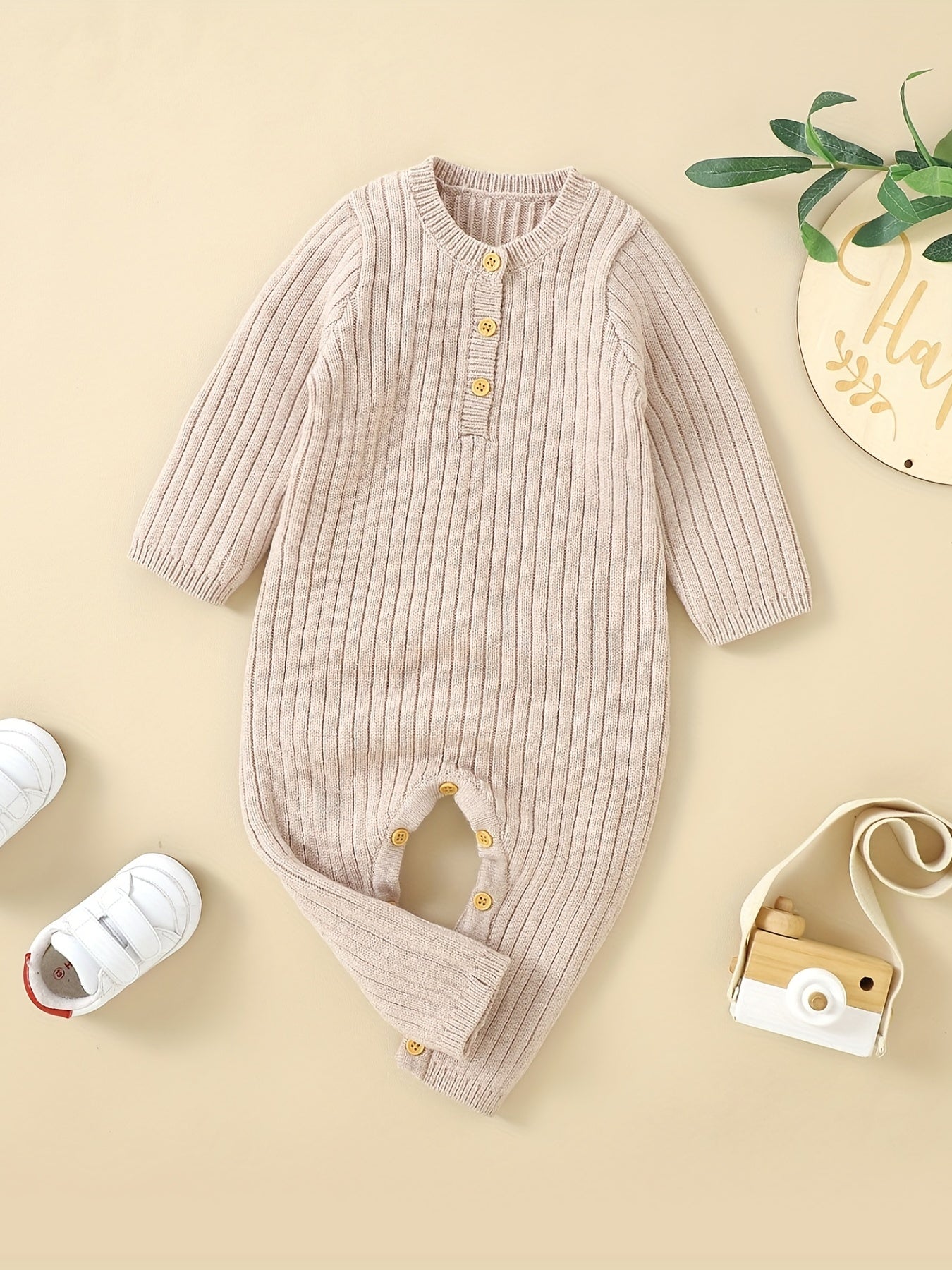 Infant Long Sleeve Knit Jumpsuit Onesie
