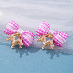 Kids Double-sided Bow Crown Hair Clip Rhinestone Grab Clip