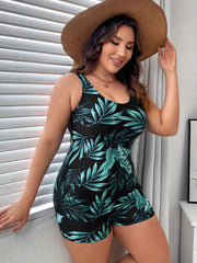 Tropical Print One Piece Swimsuit