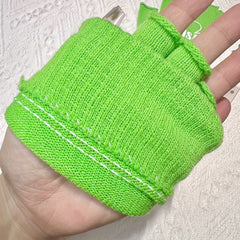 Green Four Leaf Clover Half Finger Outdoor Sports Gloves
