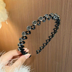 Faux Pearl Flower Hair Hoop Rhinestone Headband Hair Accessories Girls