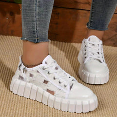 Women's Hollow Out Platform Canvas Sneakers