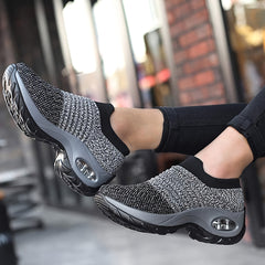 Women's Air Cushion Chunky Sneakers Lightweight Mesh Low Top Shoes