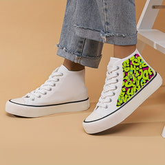 Graffiti Letter High Top Canvas Sneakers