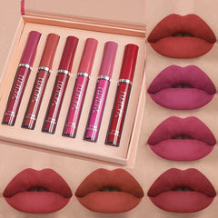 LIYALAN 6 Colors Matte Liquid Lipstick Set - Waterproof Long Lasting Nude Shades