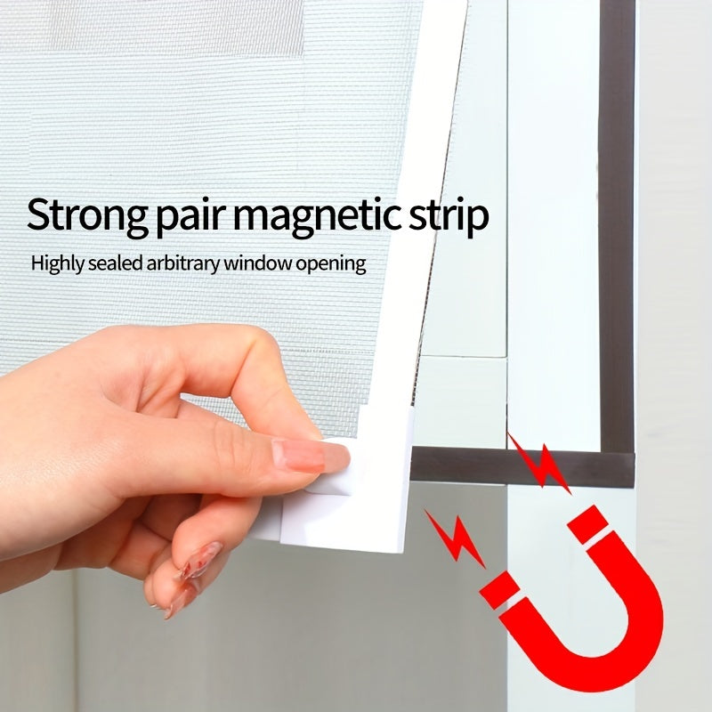 Adjustable Magnetic Window Screen with Fine Mesh Screen Protector
