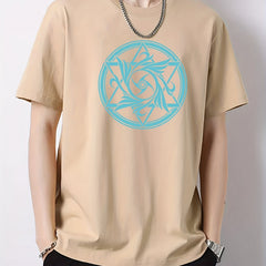 Ethnic Pattern Print Men's Active T-shirt Crew Neck Casual Summer Tee