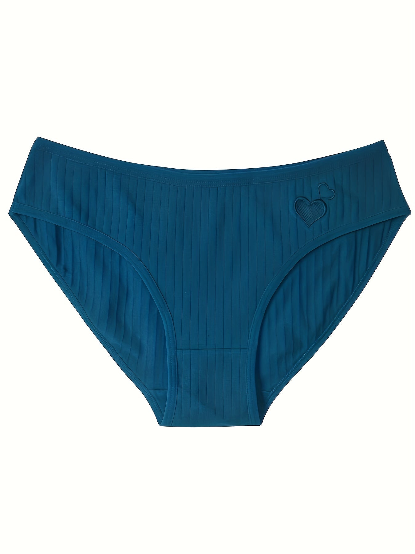 4pcs Heart Embroidery Briefs Stretchy Intimates Panties
