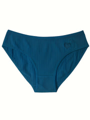 4pcs Heart Embroidery Briefs Stretchy Intimates Panties