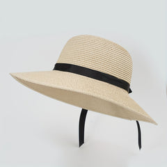 Foldable Straw Hat All-match Beach Sun Bucket Hat