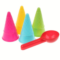 5 Pcs Ice Cream Cone Scoop Beach Toys Sand Kids Children