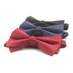 Men's Groom Wedding Bow Tie Plain Big Bow Tie