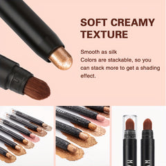 Colorful Pearly Eyeshadow Stick with Brush Head