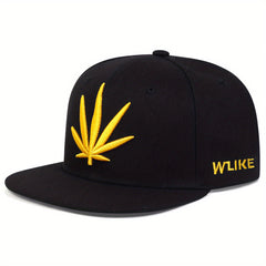 Men's Leaf Embroidery Baseball Cap Street Hip Hop Hat