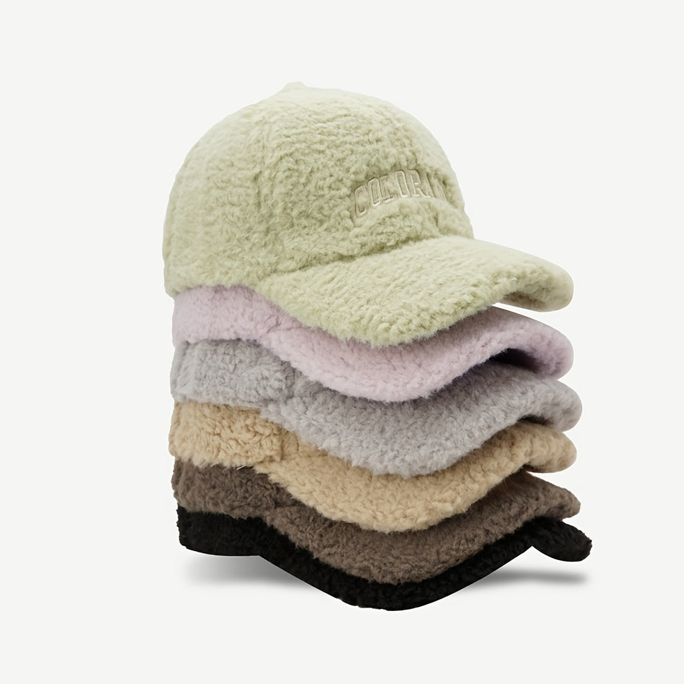 Unisex Plush Baseball Cap with Letter Embroidery for Sport