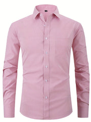 Men's Semi-Formal Dress Shirt with Chest Pocket