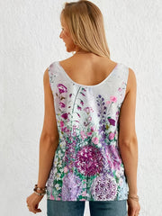 Floral Print Sleeveless Tank Top for Summer