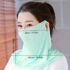 Sunscreen Mask Breathable Veil Ice Silk Face Mask UV Protection Neck Gaiter