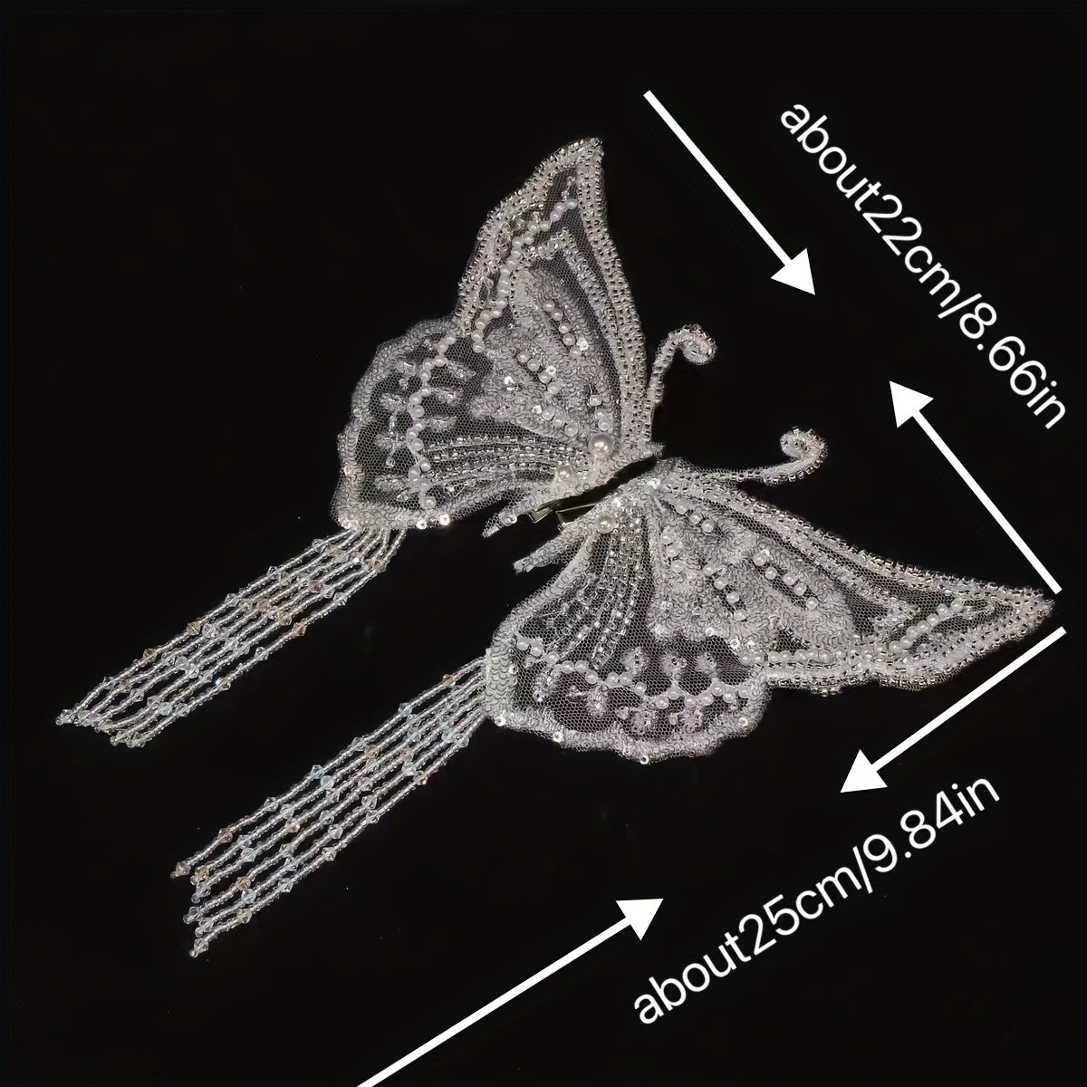 Lace Butterfly Head Piece Faux Pearl Wedding Hair Accessory