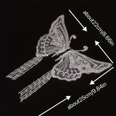Lace Butterfly Head Piece Faux Pearl Wedding Hair Accessory