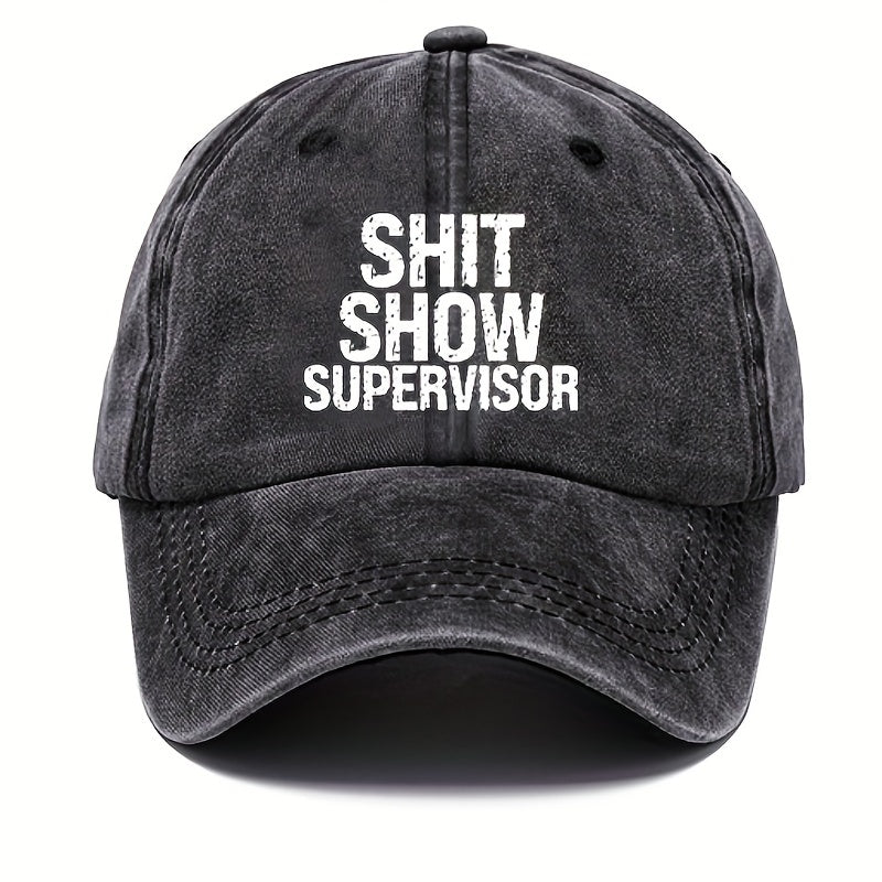 Vintage Distressed Baseball Cap Funny Letter Print Unisex Outdoor Accessory