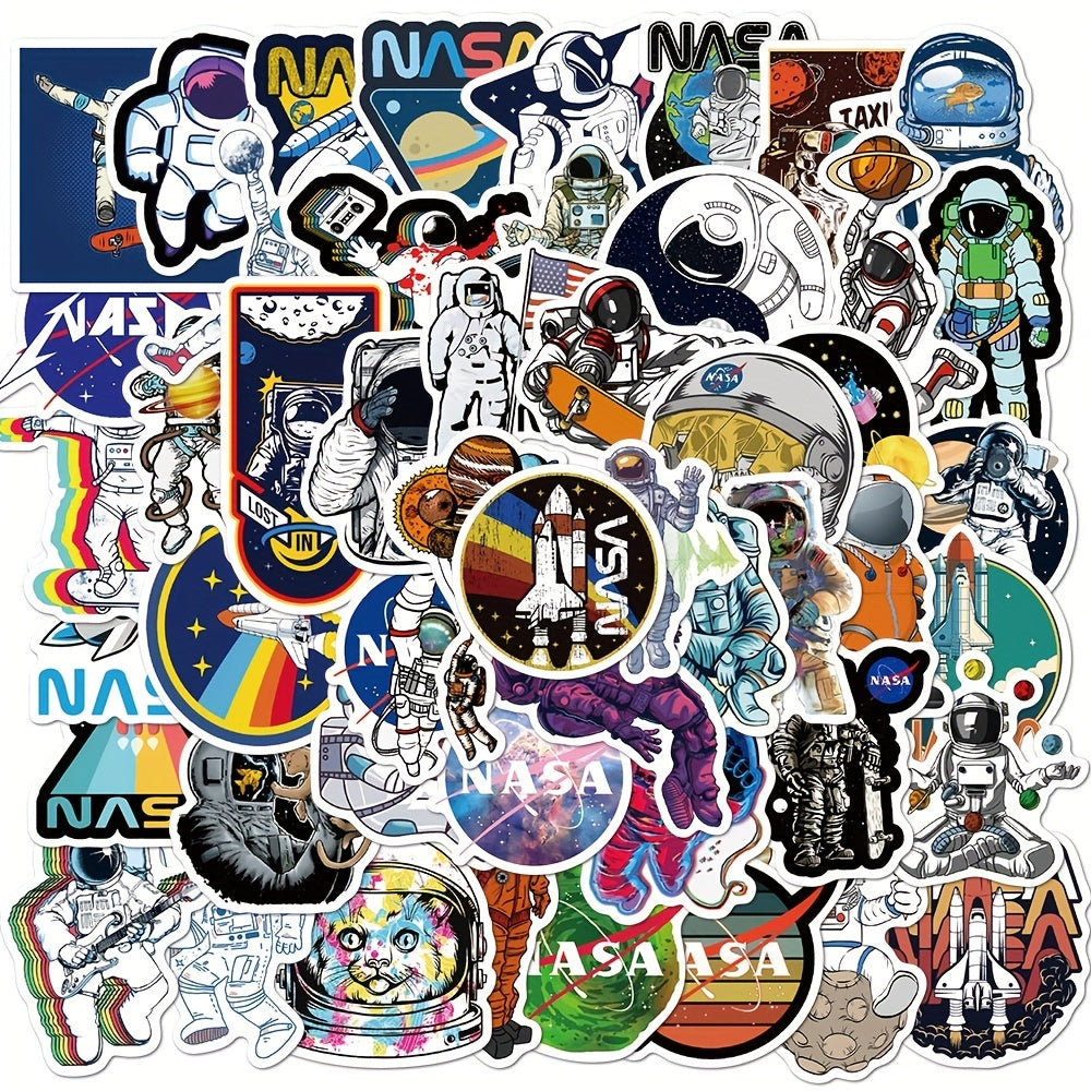 50pcs Space Astronaut Waterproof Vinyl Sticker for Teens