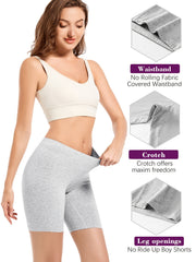 4 Pcs Breathable BoyShort Panties Medium Stretch Cotton Women's Lingerie