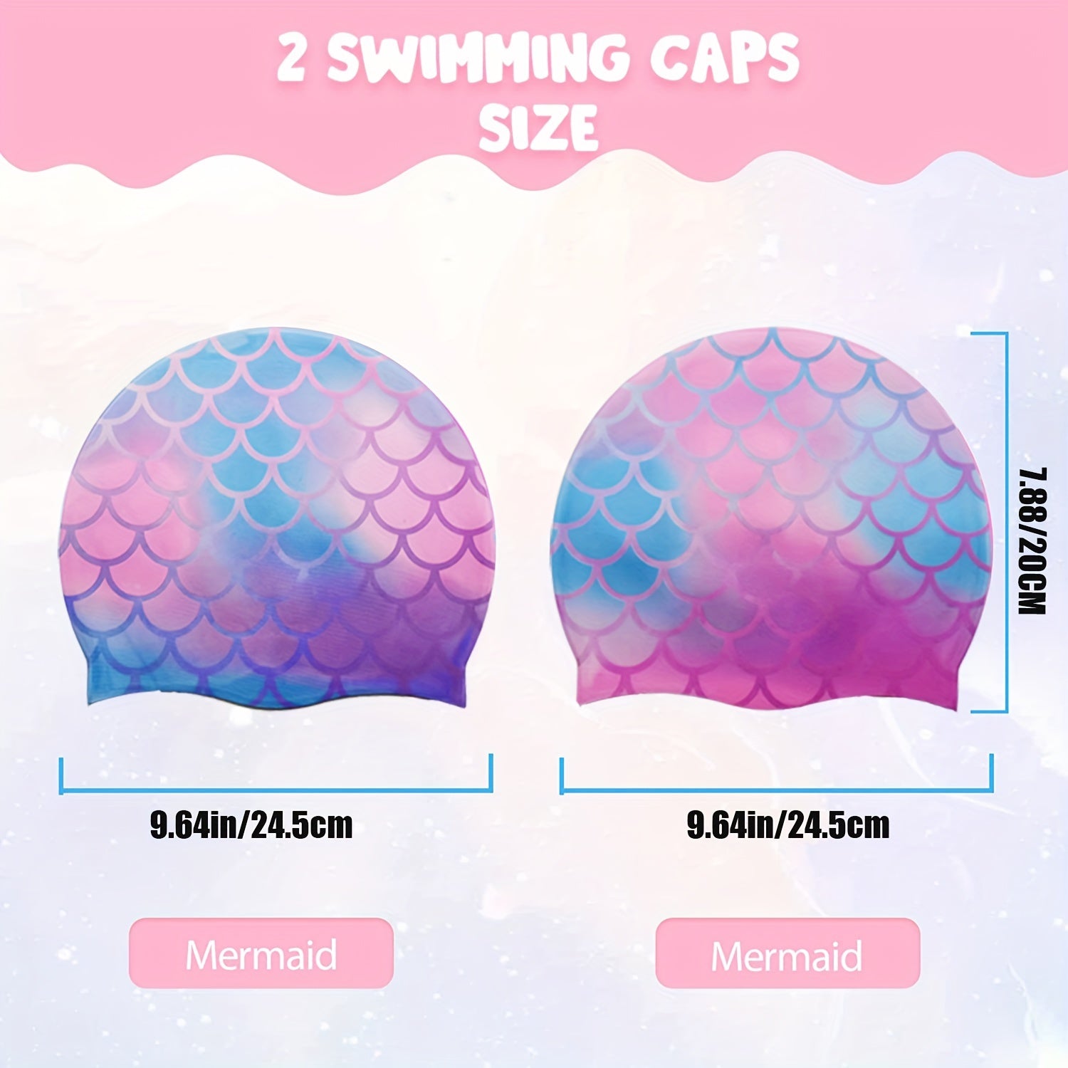 Silicone Mermaid Unicorn Swimming Cap for Long Short Hair