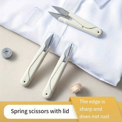 Portable U Shaped Scissor With Cover Embroidery Sewing Scissor