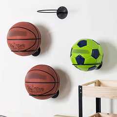Wall Mounted Basketball & Football Storage Holder Space Saving Ball Rack