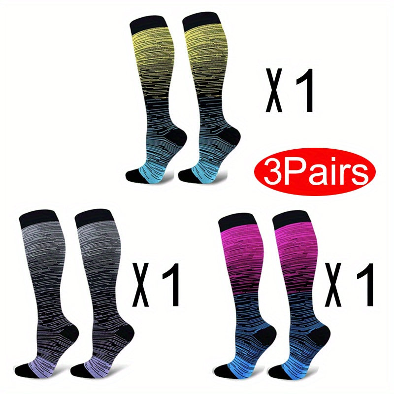 6 Pairs Compression Socks for Men and Women - Knee High Stocking for Sports