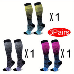 6 Pairs Compression Socks for Men and Women - Knee High Stocking for Sports