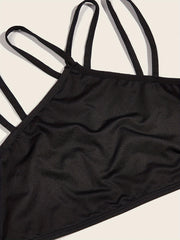 Solid Halter Sleeveless Cami Top