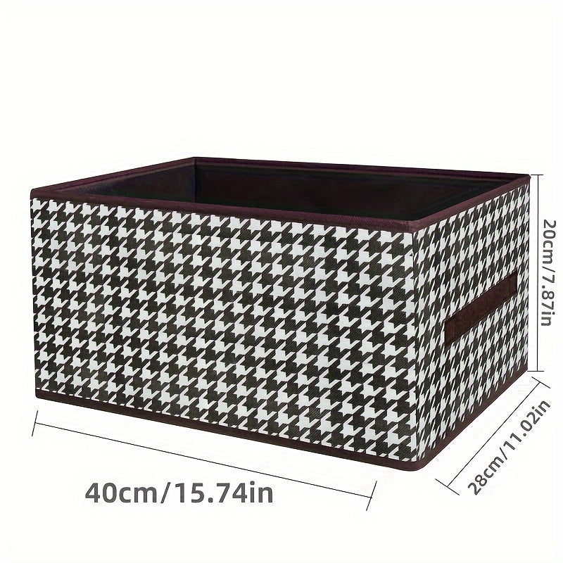 Houndstooth Clothes Storage Box Foldable Large Capacity Household