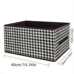 Houndstooth Clothes Storage Box Foldable Large Capacity Household