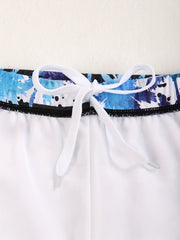 Ink Dot Gradient Palm Tree Silhouette Swim Trunk Men's Swimwear