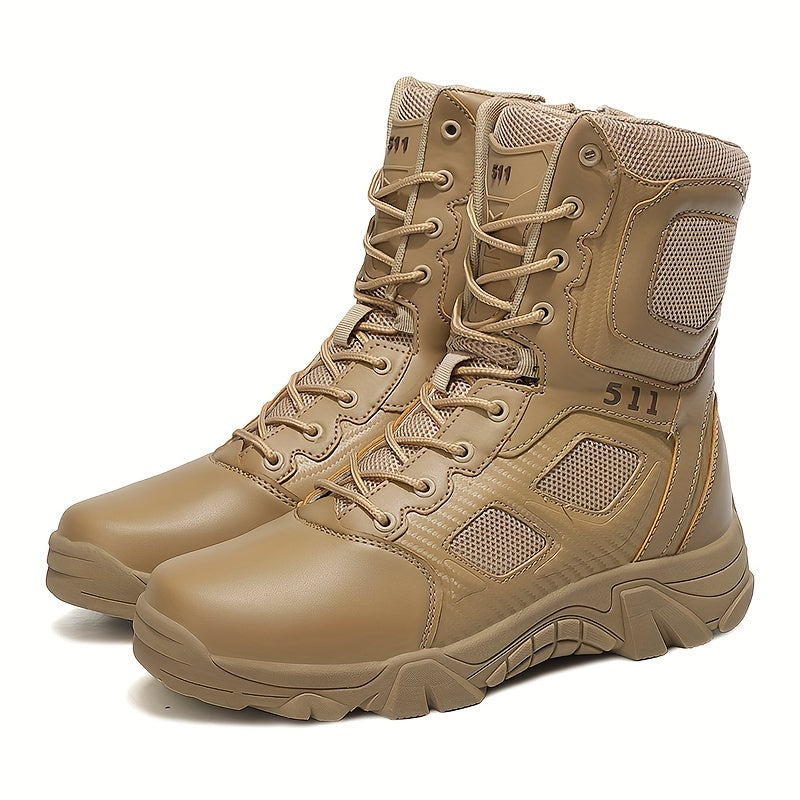 Men's Waterproof High Top Hiking Shoes - Military Style