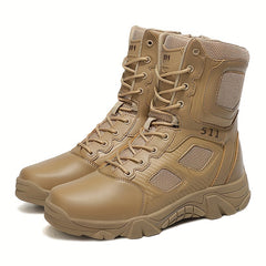 Men's Waterproof High Top Hiking Shoes - Military Style