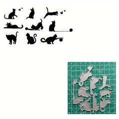 9pcs Cat Cutting Dies Metal Stencils for DIY Scrapbooking Supplies