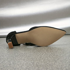 Women's Faux Pearl Block Heel Pumps