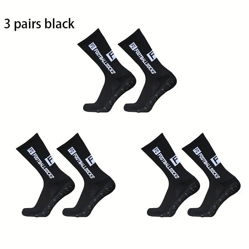 3 Pairs Outdoor Non-slip Mid-calf Socks for Cycling and Running