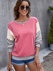 Colorblock Pullover Long Sleeve Sweatshirt