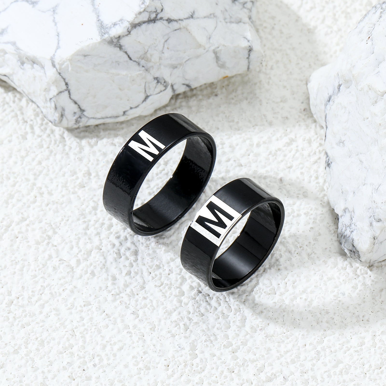 Couple Letter Rings Stainless Steel Punk Accessories Anniversary Gift