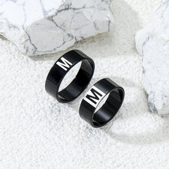Couple Letter Rings Stainless Steel Punk Accessories Anniversary Gift