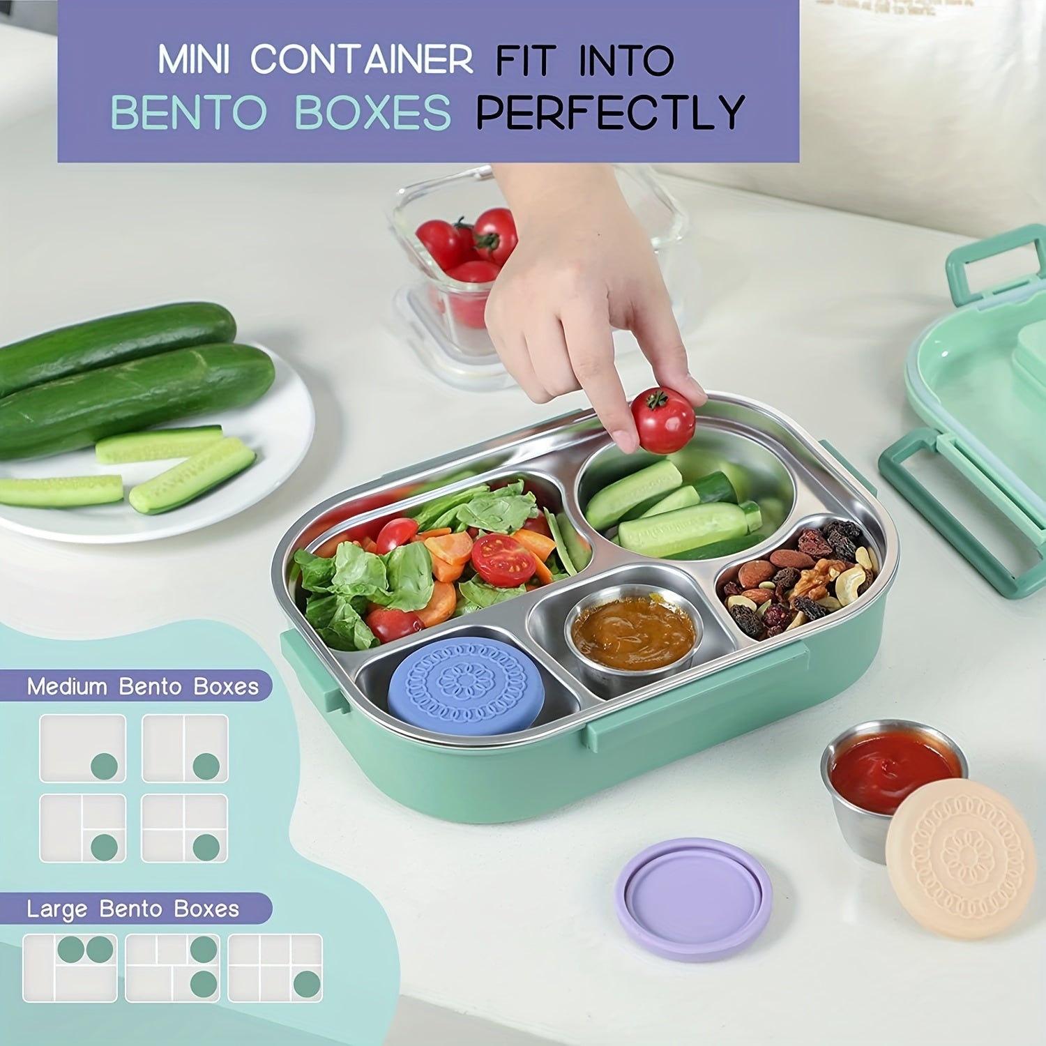 6pcs Reusable Salad Dressing Containers with Spill Proof Lids
