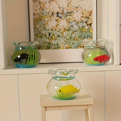 Dollhouse Glass Aquarium Model Goldfish Tank - Small Spaces & Holidays Decor