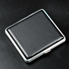 Leather Cigarette Case 20 Packs Men's Storage Box Windproof Cigarette Case