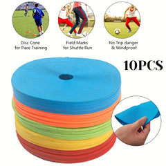 10pcs Flat Cones Football Training Equipment Agility Speed Round Mouth